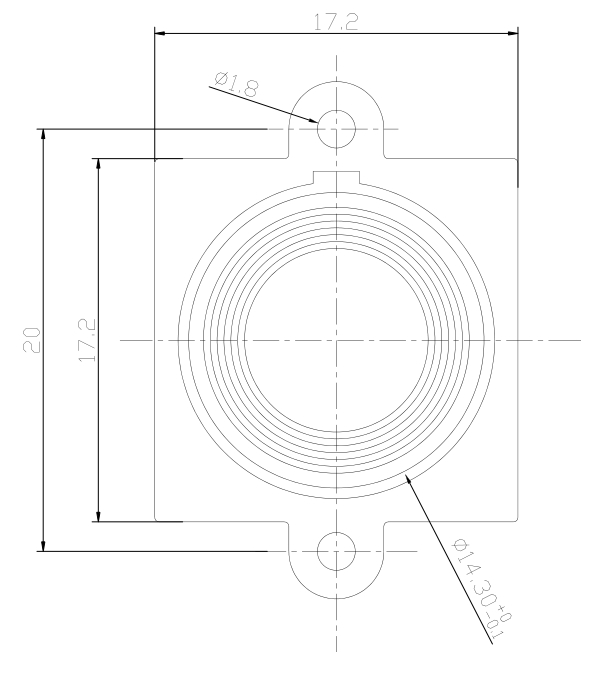 Diagrama del soporte de lente M12