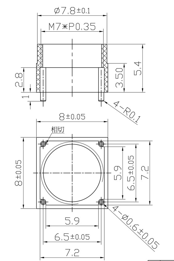 Dibujo del soporte de la lente M7